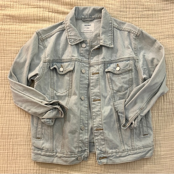 Old Navy Light Wash Denim LOVE American Flag Jacket - Picture 2 of 2